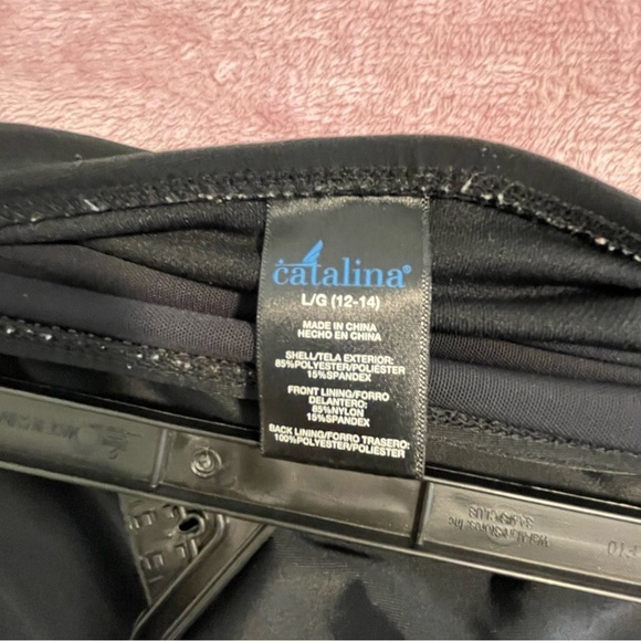 Catalina woman’s bikini bottom size L black lined skirt swimwear summer beach - Picture 6 of 7